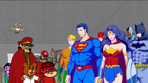 Capa de DC Super Heroes vs Taka no Tsumedan Promotion Eizou