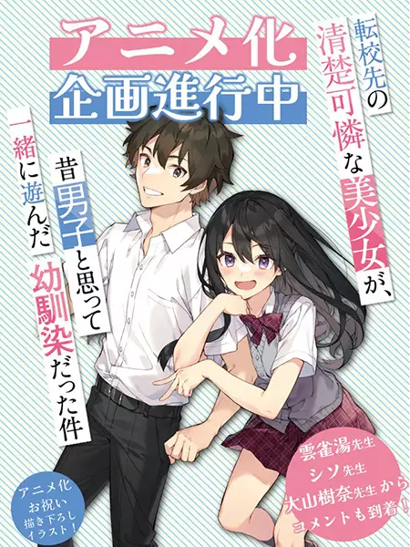 Capa de Tenkou-saki no Seiso Karen na Bishoujo ga, Mukashi Danshi to Omotte Issho ni Asonda Osananajimi Datta Ken